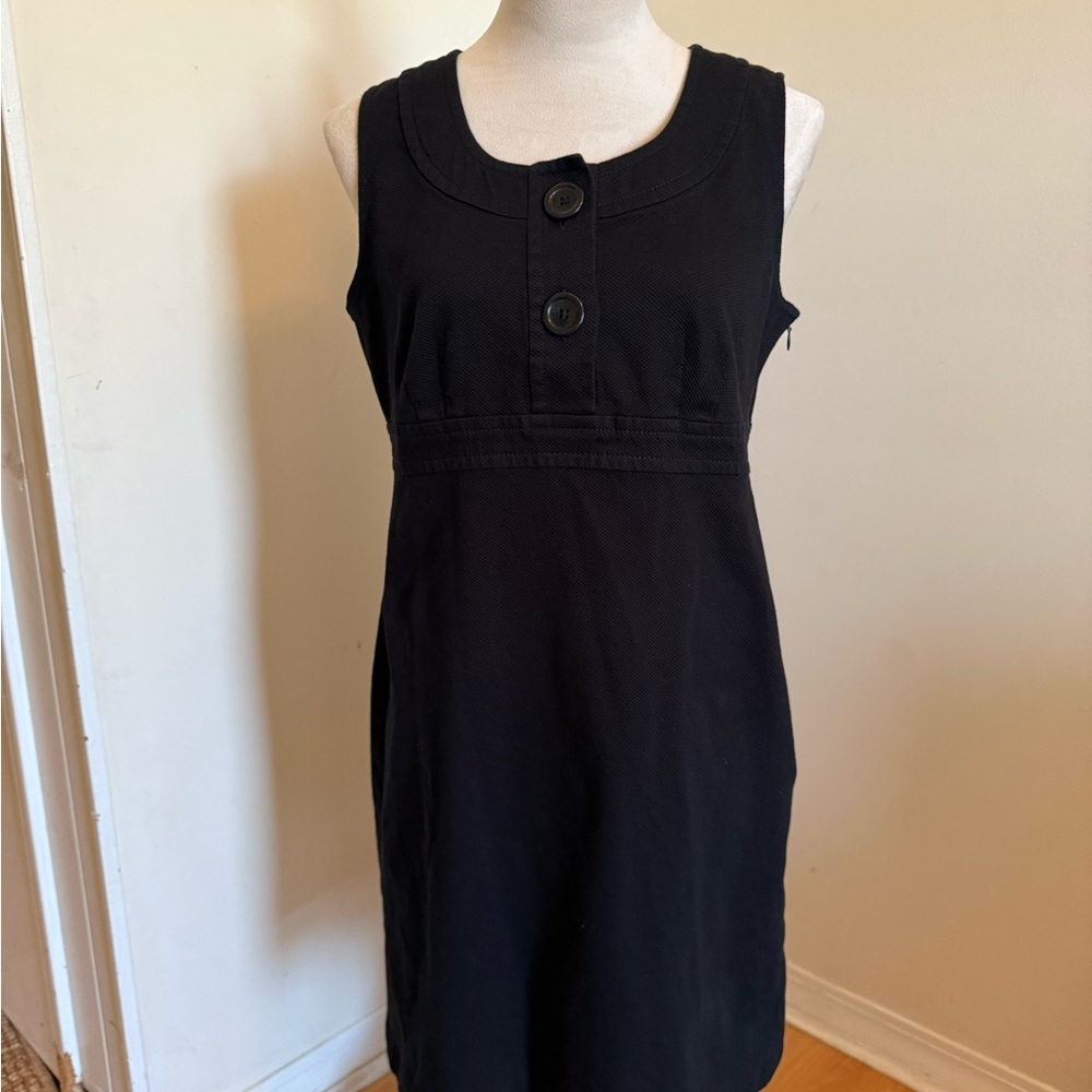 LOFT Black Buttoned Mini Dress